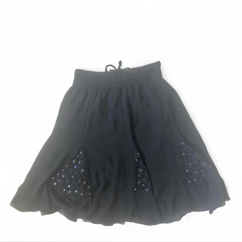 Black Flowy Women's Skirt with Embellishments #gothglam #boho